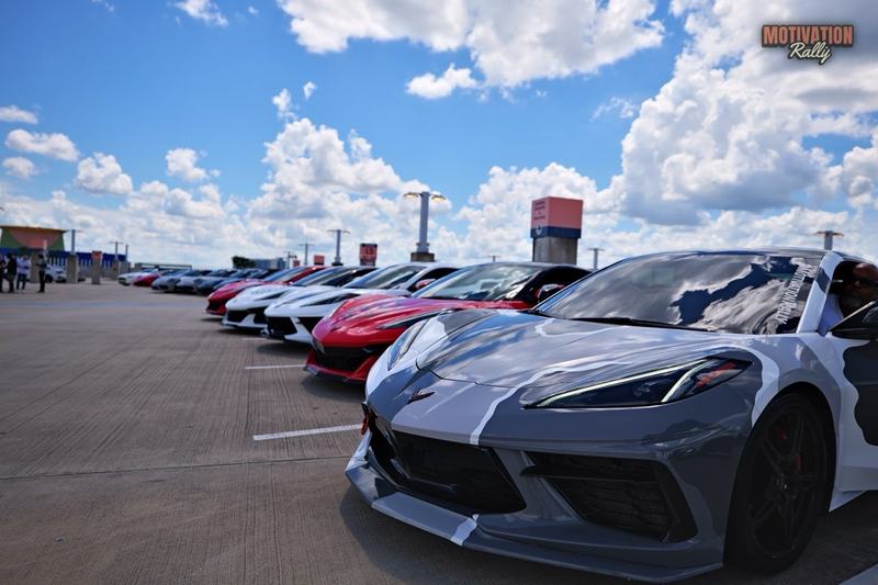 Corvettes lined up at the Orlando stop on the 2026 Motivation Rally. Photo: Kes The Photographer