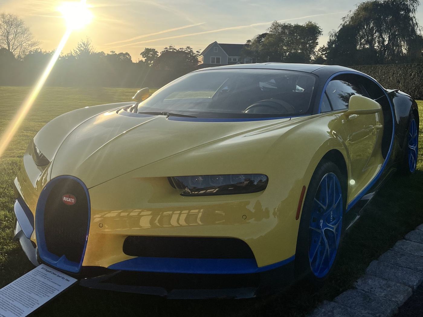 A Bugatti Chiron at sunset on the Thursday evening of Motor Week 2024.